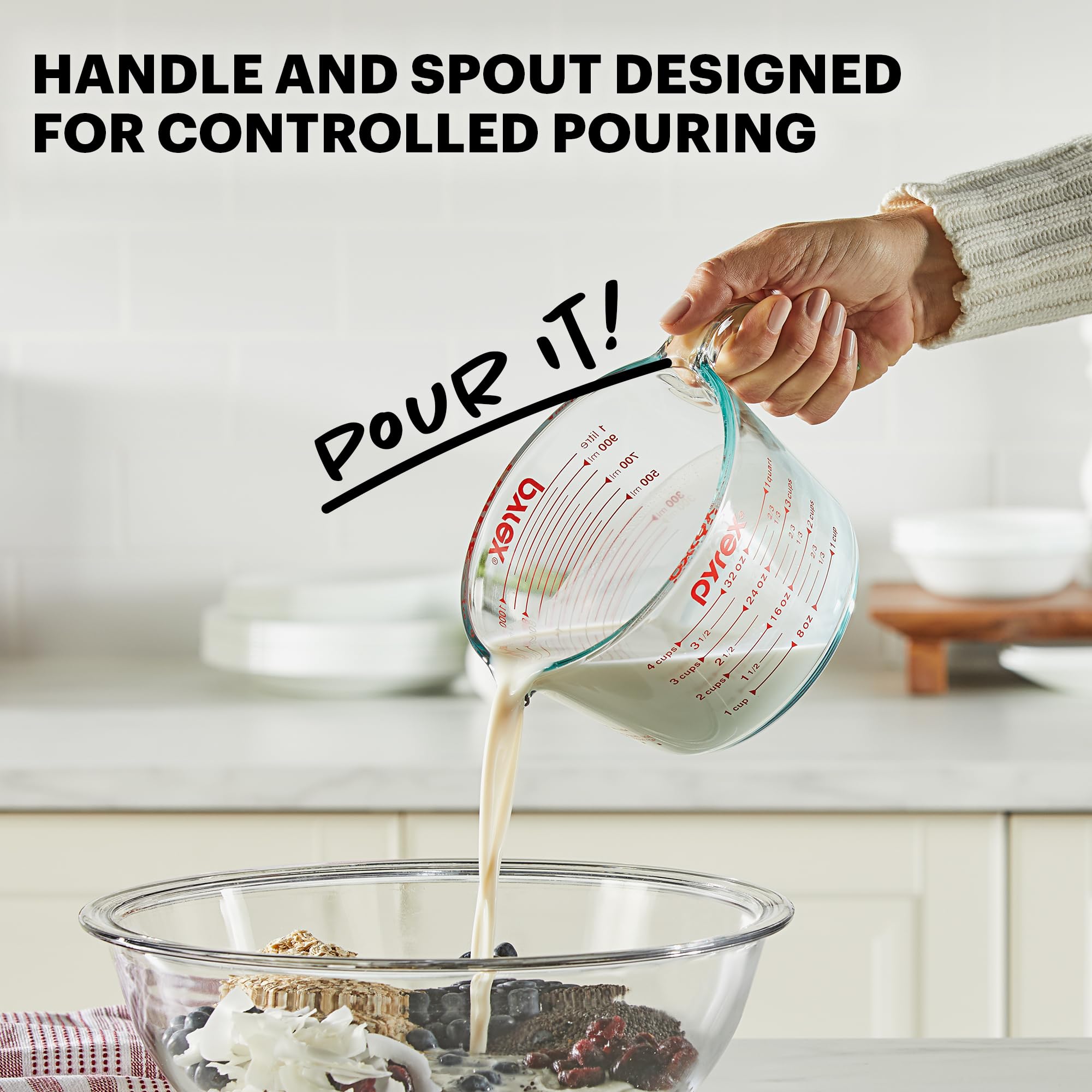 Amazon.com: Pyrex Essentials (3-Pack) Glass Measuring Cups Set, (1